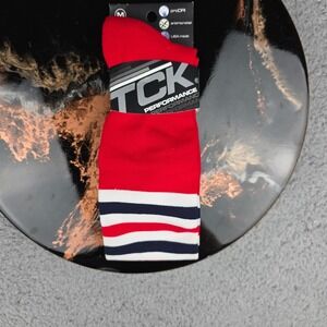 TCK Performance Red Baseball Socks Medium M ProDRI Antimicrobial USA‎ Made New